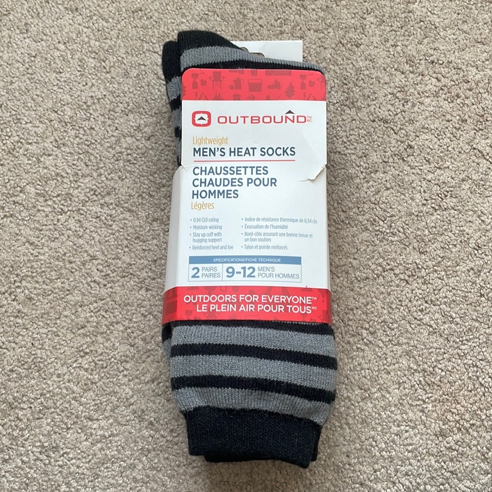 Outbound lightweight men’s heat socks (2 pair)